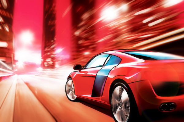 سيارة رياضية حمراء ، يتضح من قبل ASB القصة المصورة الفنان ، تريفور ، نمط: إطارات القصة المصورة اللون ، الفن 2D لإطارات الرسوم المتحركة أو القصة المصورة