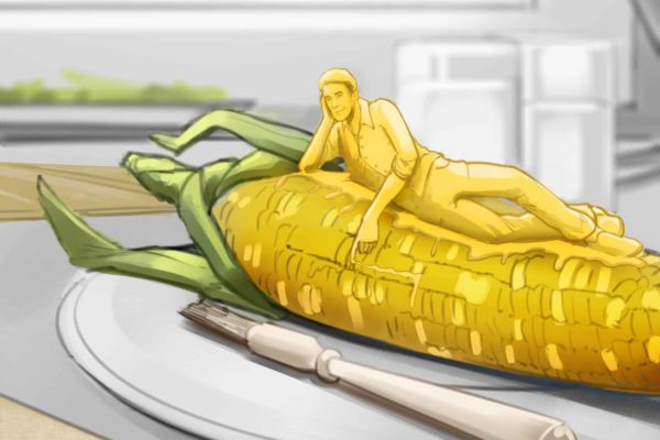 Maïs. Illustré par Alex H., Storyboard Artist de l'ASB, Style : color frame, 2D Art for Animatic or Storyboard frames.