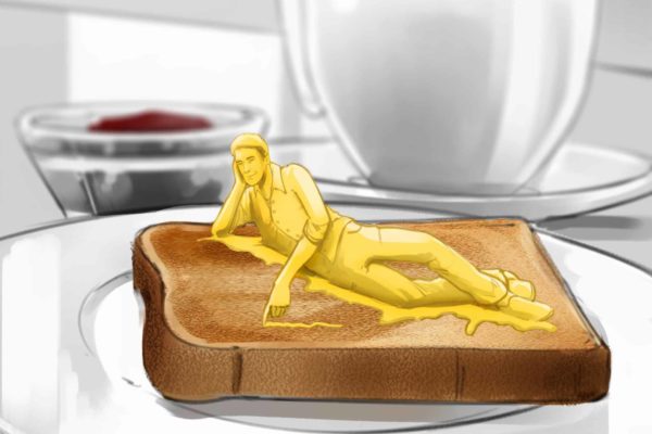 Toast. Illustré par l'artiste du storyboard ASB, Alex H., Style : color frame, 2D Art for Animatic or Storyboard frames.