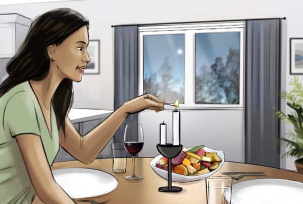 Women eating dinner with wine, Illustrated by ASB Storyboard Artist, Camryn, Style: Color storyboard frame, 2D Art for Animatic or Storyboard frames
