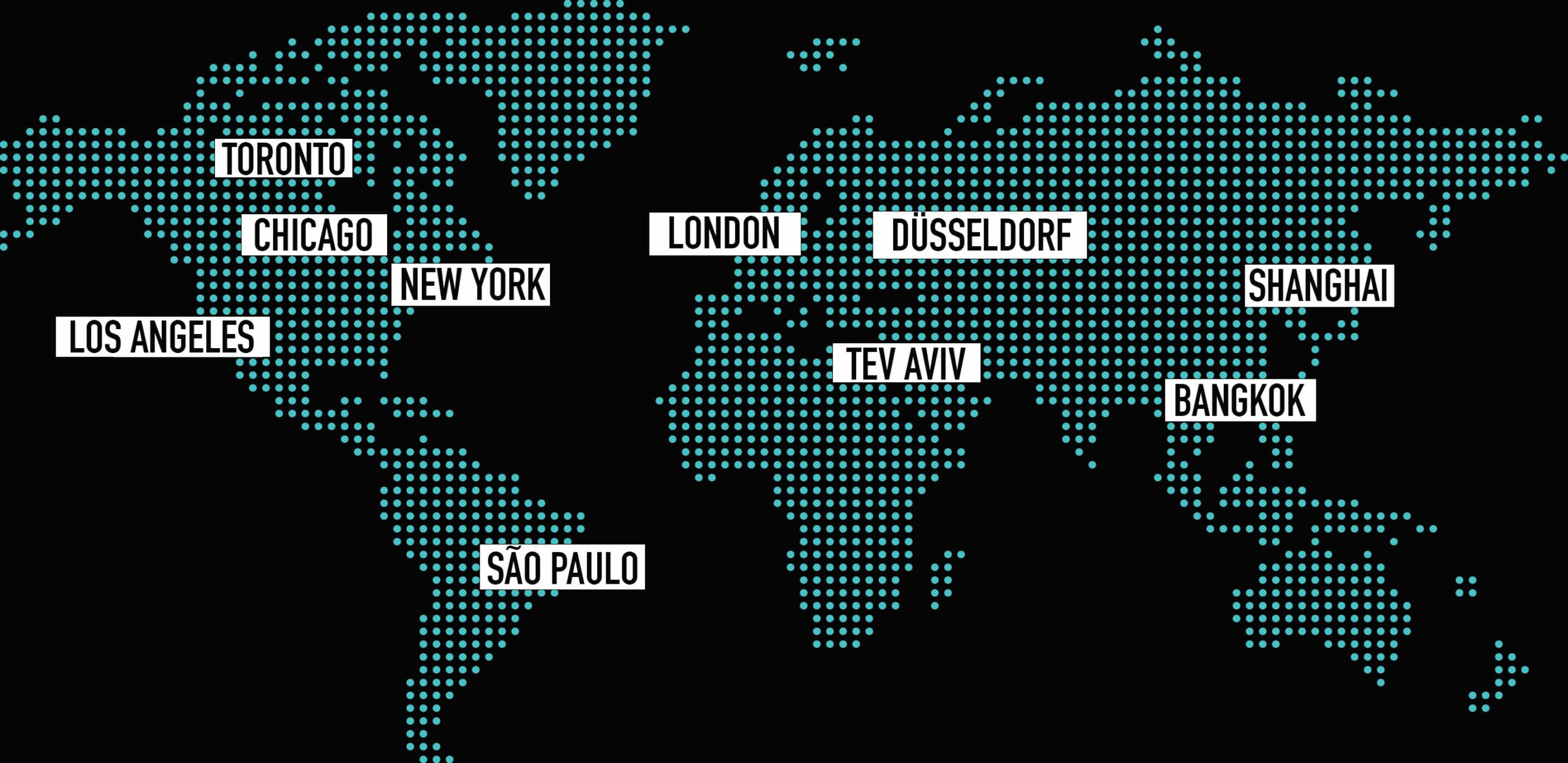 Map of ASB’s offices and studios worldwide.